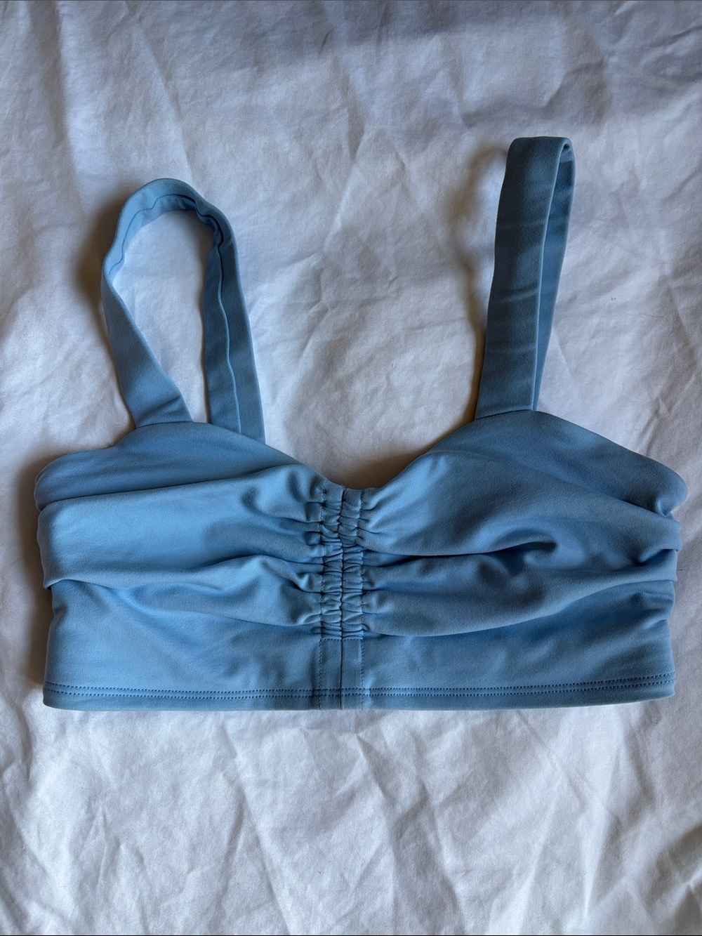 Alo Yoga Tile Blue Ruched Bralette Top